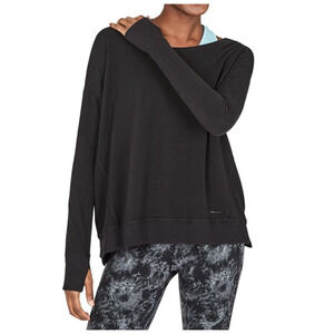 Sweaty Betty Women's Black Pullover Sweater Size XL Side Slit A000242